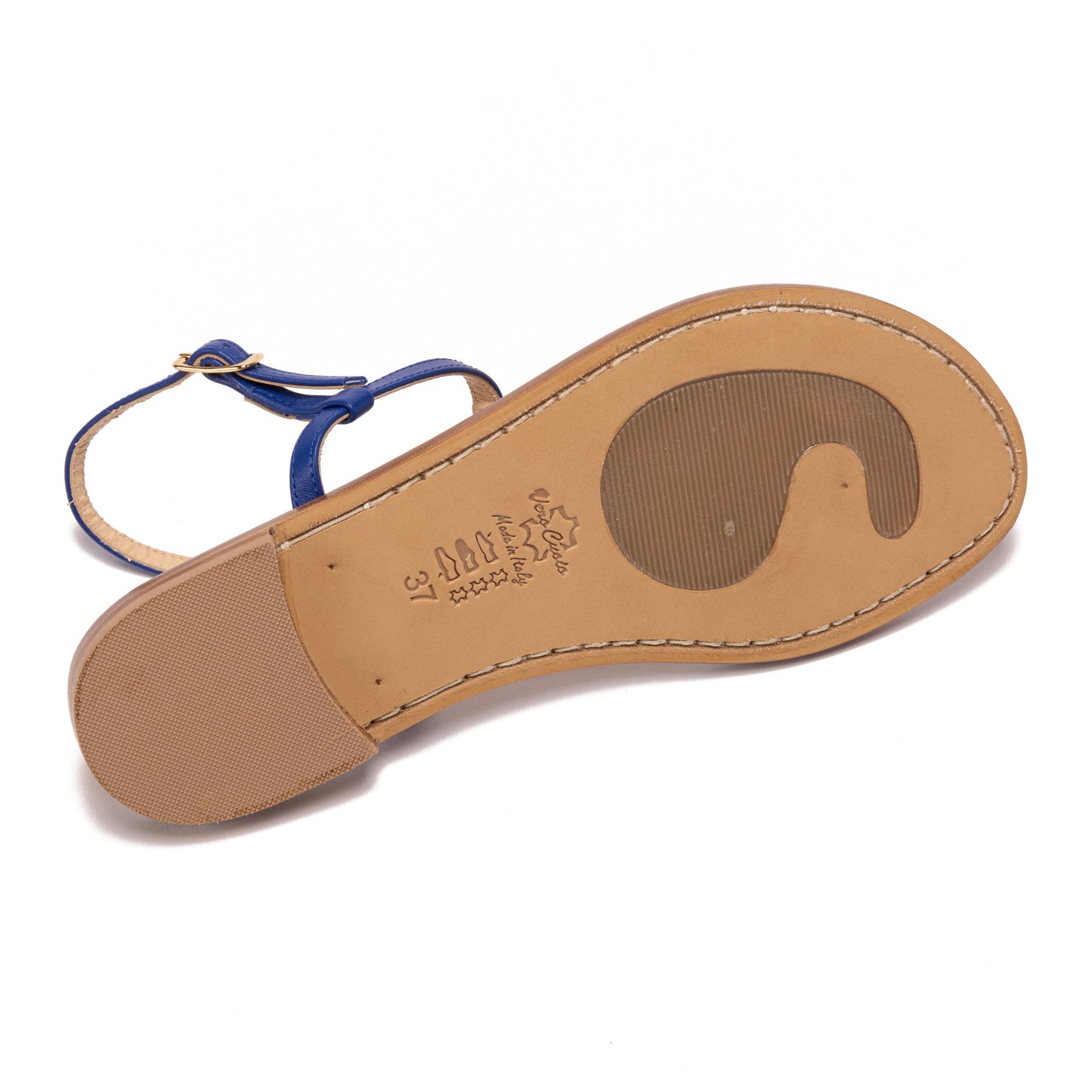 Two-Tone Color Block Flat Sandal | Handmade Italian Leather Amalfi Gloria