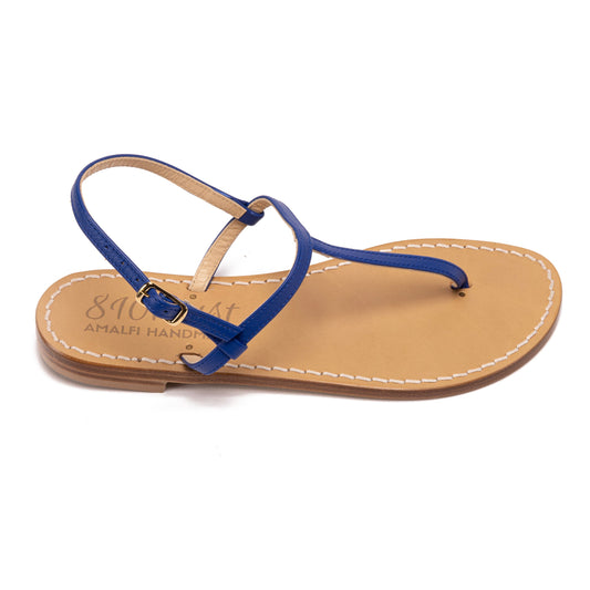 Two-Tone Color Block Flat Sandal | Handmade Italian Leather Amalfi Gloria